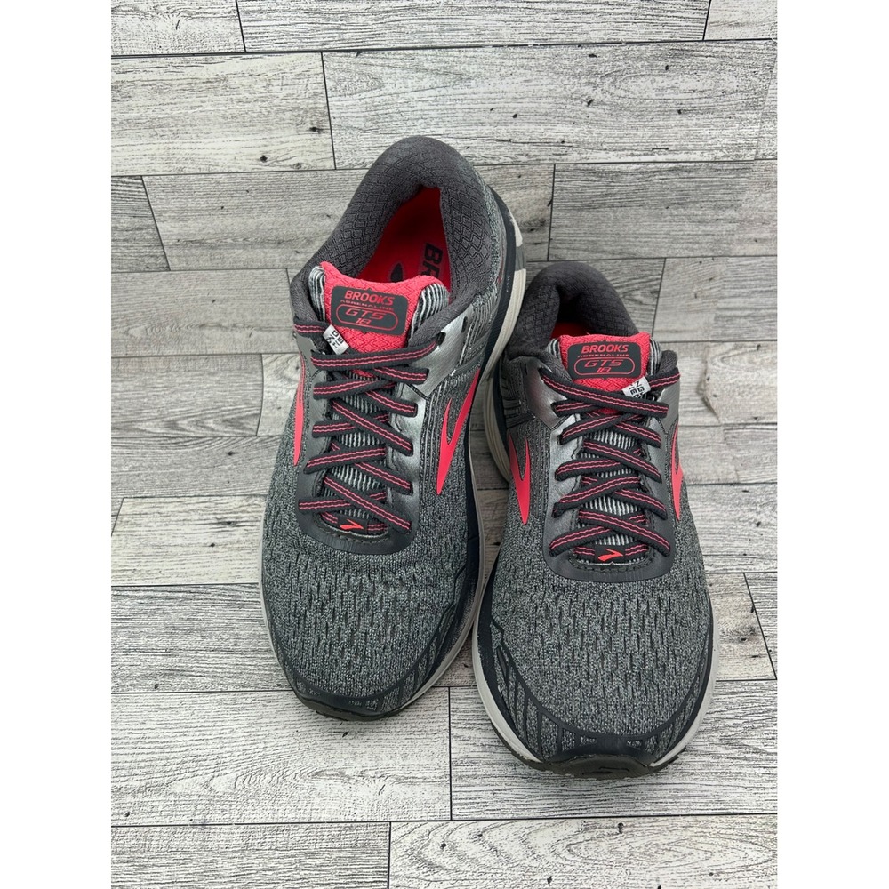 Brooks Adrenaline GTS 18 Women Running Shoes Grey Pink 1202681B079 Size 6.5B